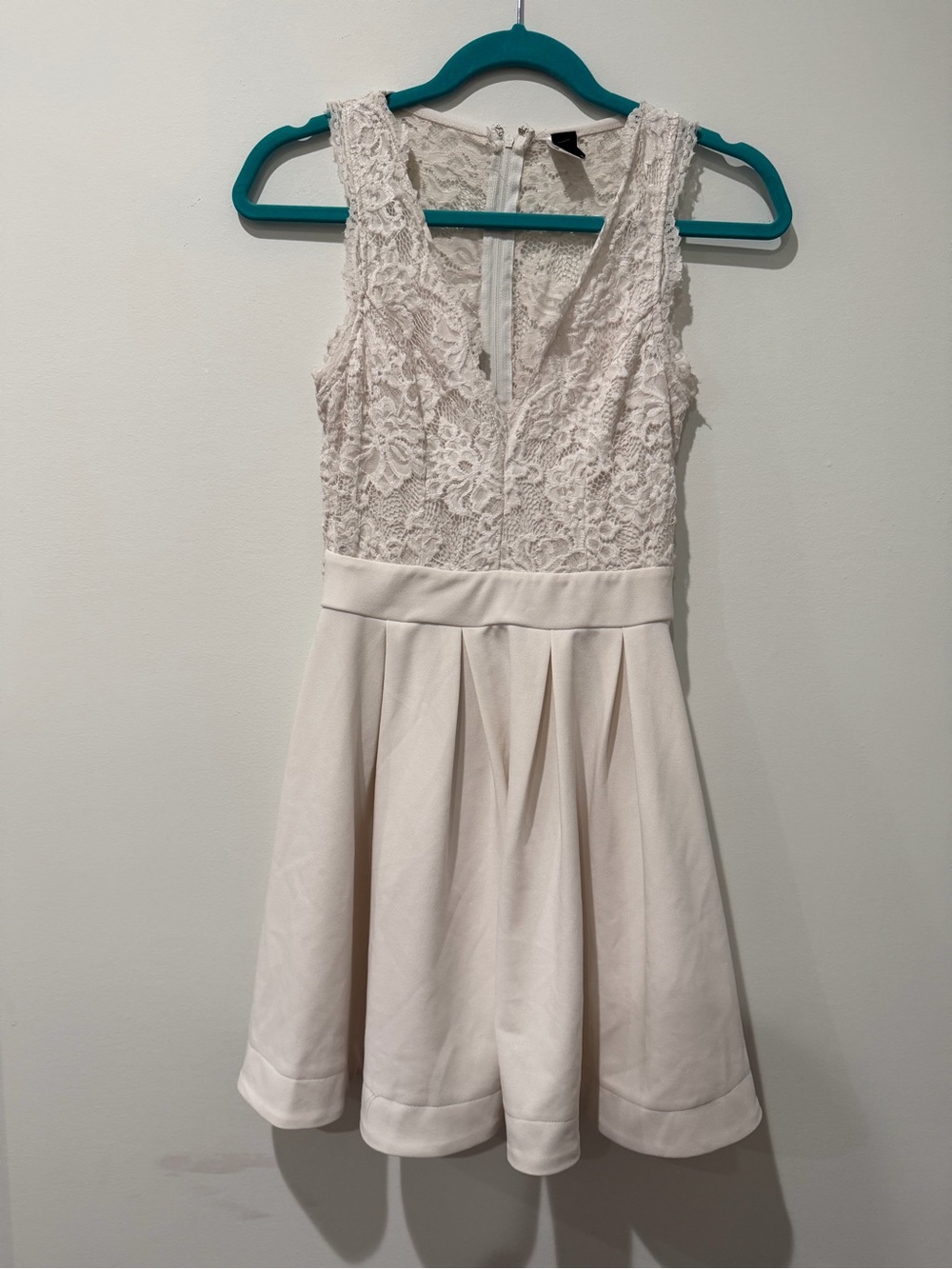 Windsor Ivory Lace Bodice Pleated Skater Dress